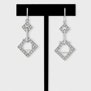 Silver Geometric Dangle Earrings